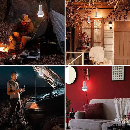 LED Solar Bulb Light Waterproof Outdoor 5V USB Charged Hanging Emergency Sunlight Powered Lamp Portable Powerful Indoor House Lighting Depot