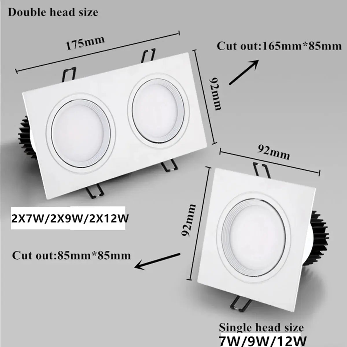 Recessed Double LED Dimmable Downlight COB 7w 9w 12W 24W LED Spot light decoration Ceiling Lamp AC 110V 220V The Lighting Depot