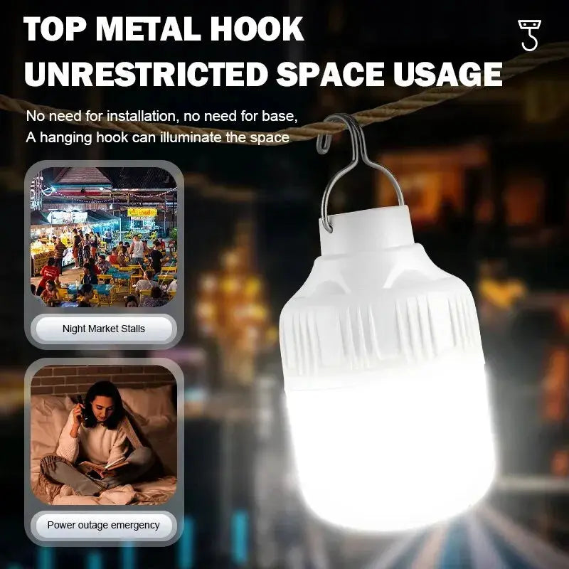 Outdoor USB Rechargeable LED Lamp Bulbs High Brightness Emergency Light Hook Up Camping Fishing Portable Lantern Night Lights Lighting Depot