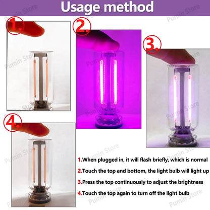 LED Night Light A set of Light Bulbs USB Bendable Night Light USB Metal Hose And Night Light Bulb Purple Pink Blue Green Lighting Depot
