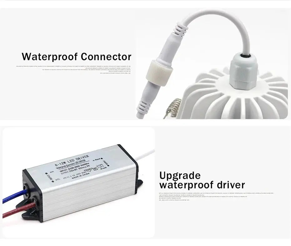 LED Downlight IP65 Waterproof Recessed Ceiling Spot Lamp for Kitchen Bathroom Shower Room Lighting Spotlights AC220V 110V The Lighting Depot