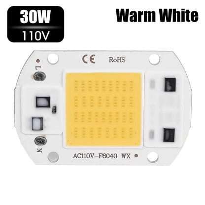 COB Chip LED Lamp 110V 220V 20W 30W 50W Smart IC No Need Driver Lampada LED Bulb Lamp for Flood Light Spotlight DIY Lighting Lighting Depot