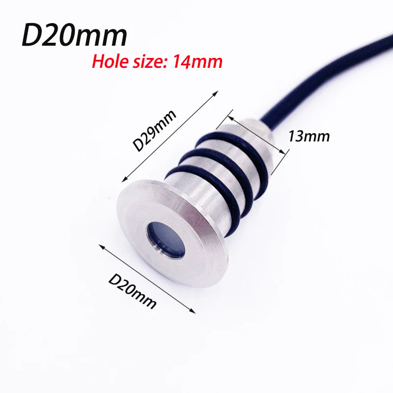 Mini LED IP68 Waterproof Stainless Steel Pool Light DC12V 24V Stairway Passage Garden Terrace Spotlights Underground Lights