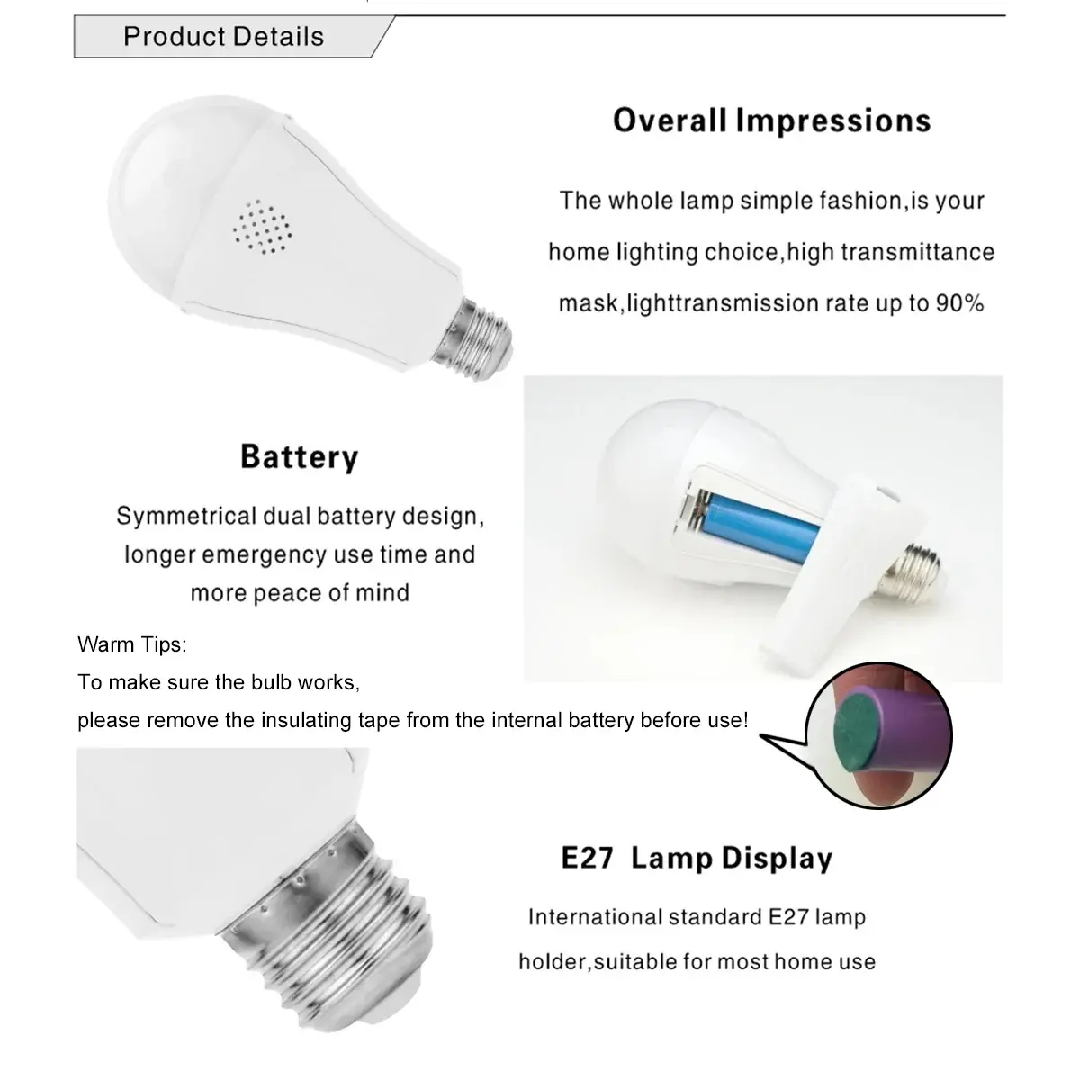Led Bulb E27 15w With Hook Emergency Rechargeable Bulbs Portable 220v/110v 6500k Living Room Lighting Outdoor Decoration Light Lighting Depot
