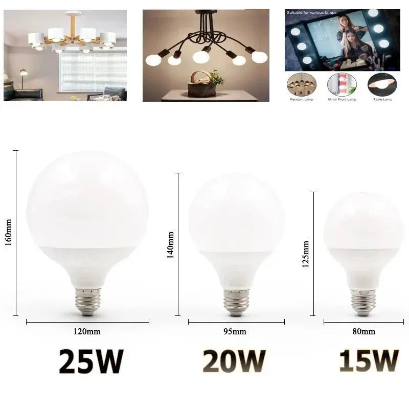 LED Bulb E27 20W 15W 220V 230V G80 G95 G120 Energy Saving Global Light Lampada Ampoule LED Light Bulb White Warm White LED Lamp Lighting Depot