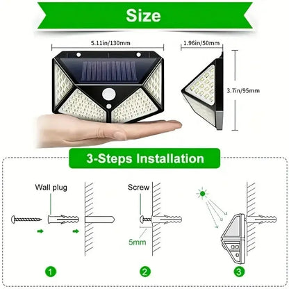 100 LED Outdoor Solar Lamp Outdoor Garden Decoration Solar LED Light Waterproof Sunlight Powered Spotlight with Motion Sensor Lighting Depot