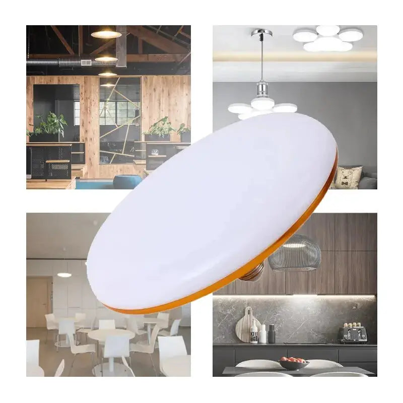 LED Bulb AC 220v E27 Base Household Energy Saving Lamp 15W Indoor Lighting Flying Saucer Light 6500k Ceiling Lamp Garage Light Lighting Depot