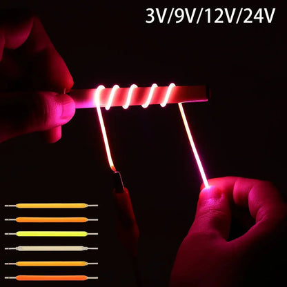 2mm Flexible LED filament 3V/12V/24V For DIY Edison Bulb 1200mm 600mm 30mm Purple Pink Blue Red Warm White Lighting Depot