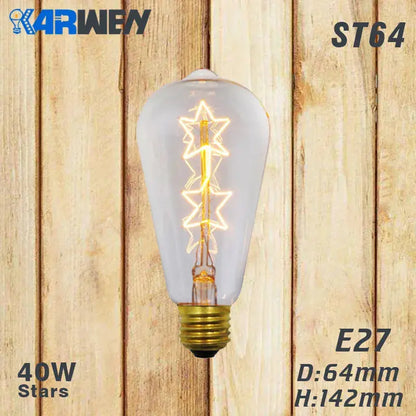 Edison Bulb E27 Incandescent Retro Lamp 40W 220V ST64 A19 T45 T10 G80 G95 Antique Vintage Bulb Edison Lamp filament Light bulb Lighting Depot