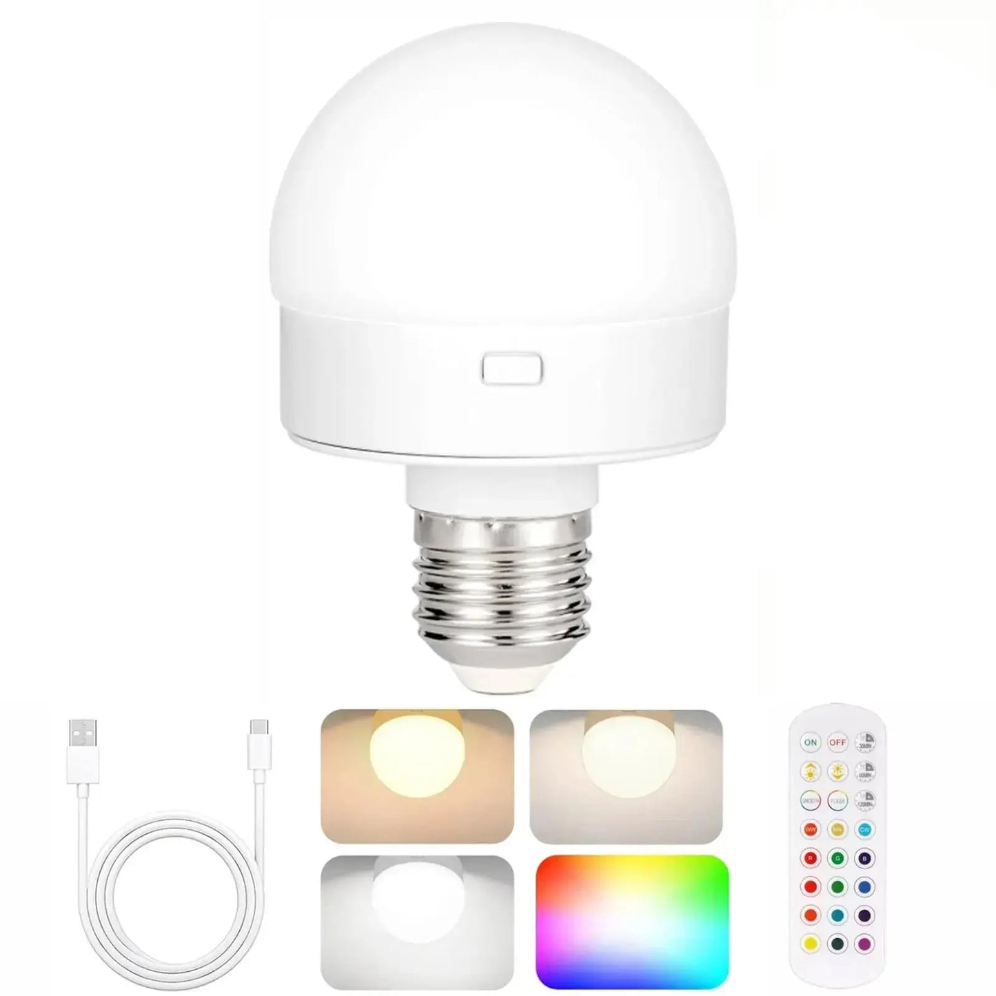 LED Rechargeable Light Bulbs Remote Control Battery Operated Light Bulb with Timer, Dimmable, 3 Color Temperatures Lighting Depot