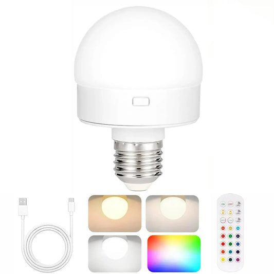 LED Rechargeable Light Bulbs Remote Control Battery Operated Light Bulb with Timer, Dimmable, 3 Color Temperatures Lighting Depot