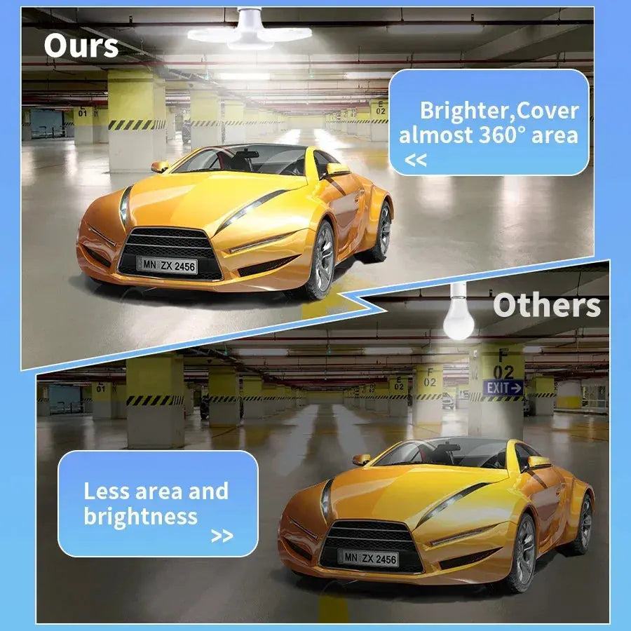 LED 4 Leaf Bulb E27 Collapsible Warm White Light Pendant Light Storage Garage Kitchen Lighting High Brightness Remote Control Lighting Depot