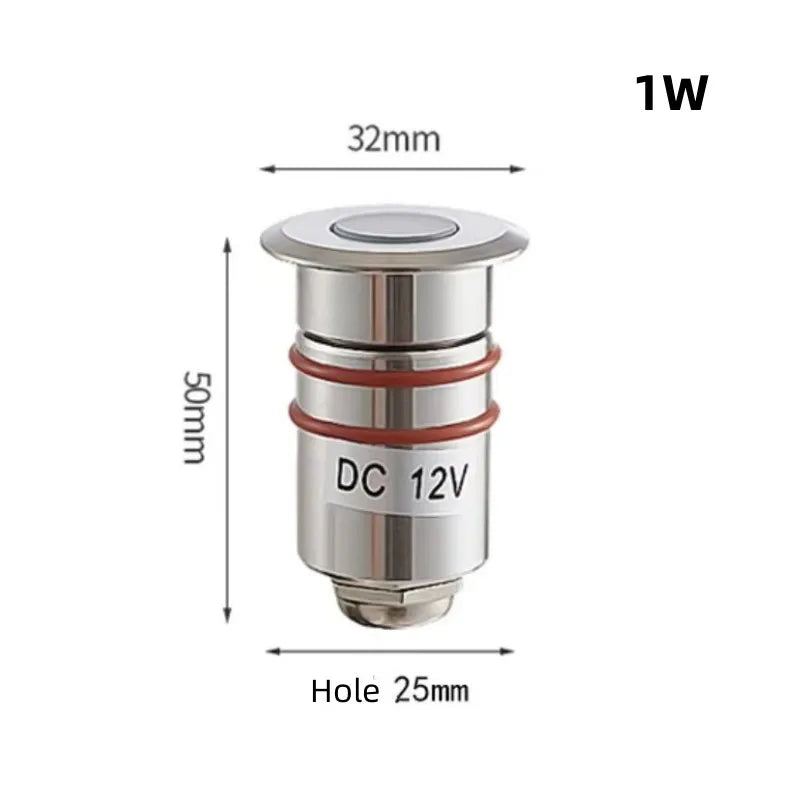 Mini LED IP68 Waterproof Stainless Steel Pool Underwater Lamp DC12V 24V Stair Pathway Garden Deck Spotlight Underground Light