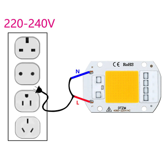 LEDCOB 5W Chip 50w led bulb High Power led 220v 10W 20W 30W light bulbs Lamp 220V LED matrix For Outdoor Indoor FloodLight White Lighting Depot