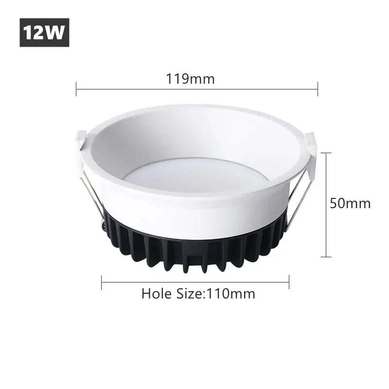 Recessed LED Ceiling Downlight Dimmable COB Ceiling Lamp Spot Light 5W 7W 12W 24W Living Room Bedroom Spot Lighting 110V 220V Lighting Depot