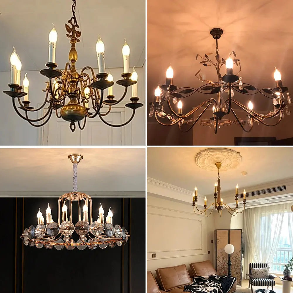 LED Filament Bulb 4W Edison C35 E14 E12 2700K Warm White Retro Amber Glass Light Bulbs 220V 110V Incandescent Replacement Lights Lighting Depot