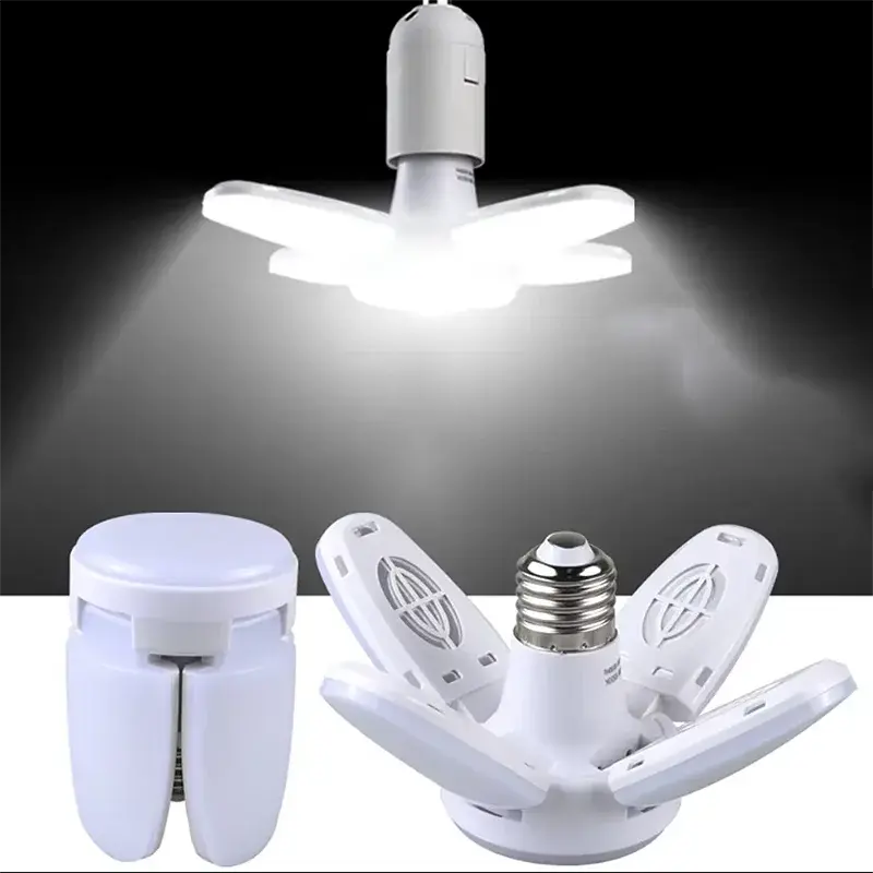 LED 4 Leaf Bulb E27 Collapsible Warm White Light Pendant Light Storage Garage Kitchen Lighting High Brightness Remote Control Lighting Depot