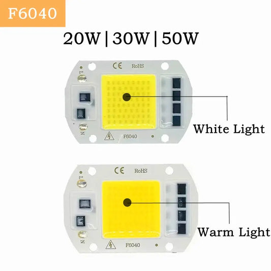110/220V LED COB Lamp Bead 20W 30W 50W IP65 Smart IC No Need Driver DIY Flood Light Led Bulb Spotlight Outdoor Chip Lamp Warm Lighting Depot