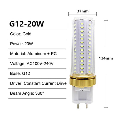G12 LED Corn Light Bulbs 10W 15W 20W 2835 SMD Lamp High Power 120LEDs 85-265V with PC Cover Cold Warm White Replace Halogen Lamp Lighting Depot