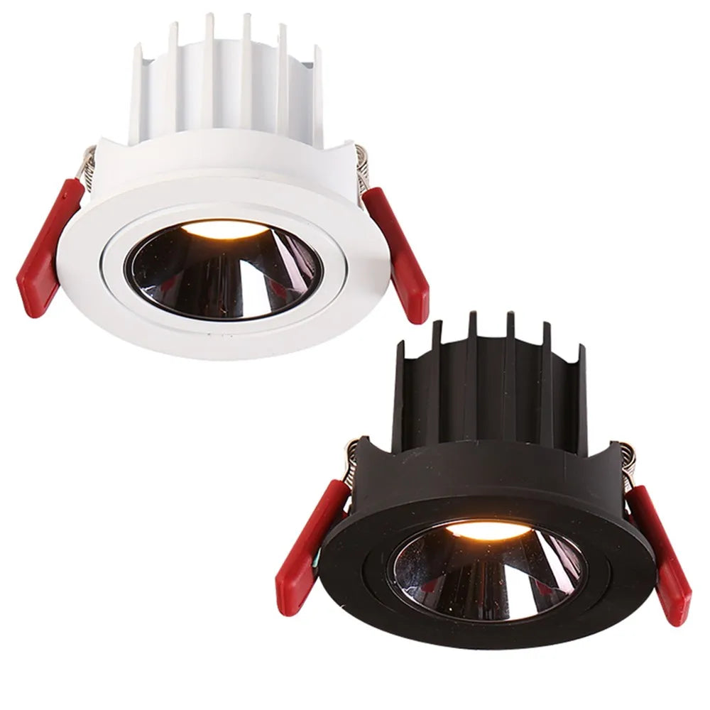 Dimmable LED Downlights Anti-glare Spot lights 12W 7W AC85-265V LED Recessed Ceiling Lights for Bedroom Kitchen LED Spotlight