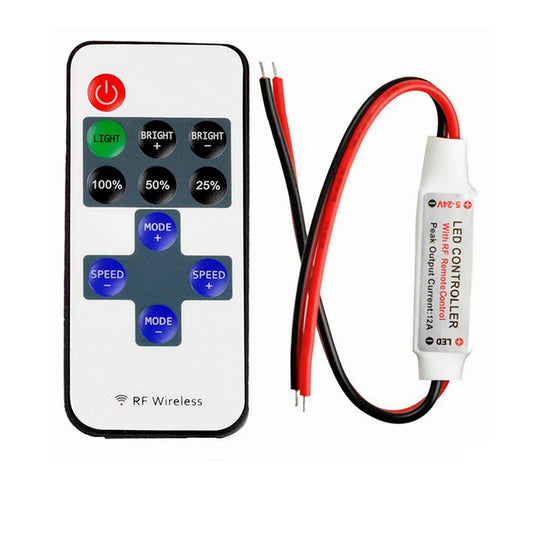 12V Led Dimmer Controller 11key DC 5V 12V 24 V RF Wireless Remote Control for LED Strip Light Single Color Intelligent Memory Lighting Depot