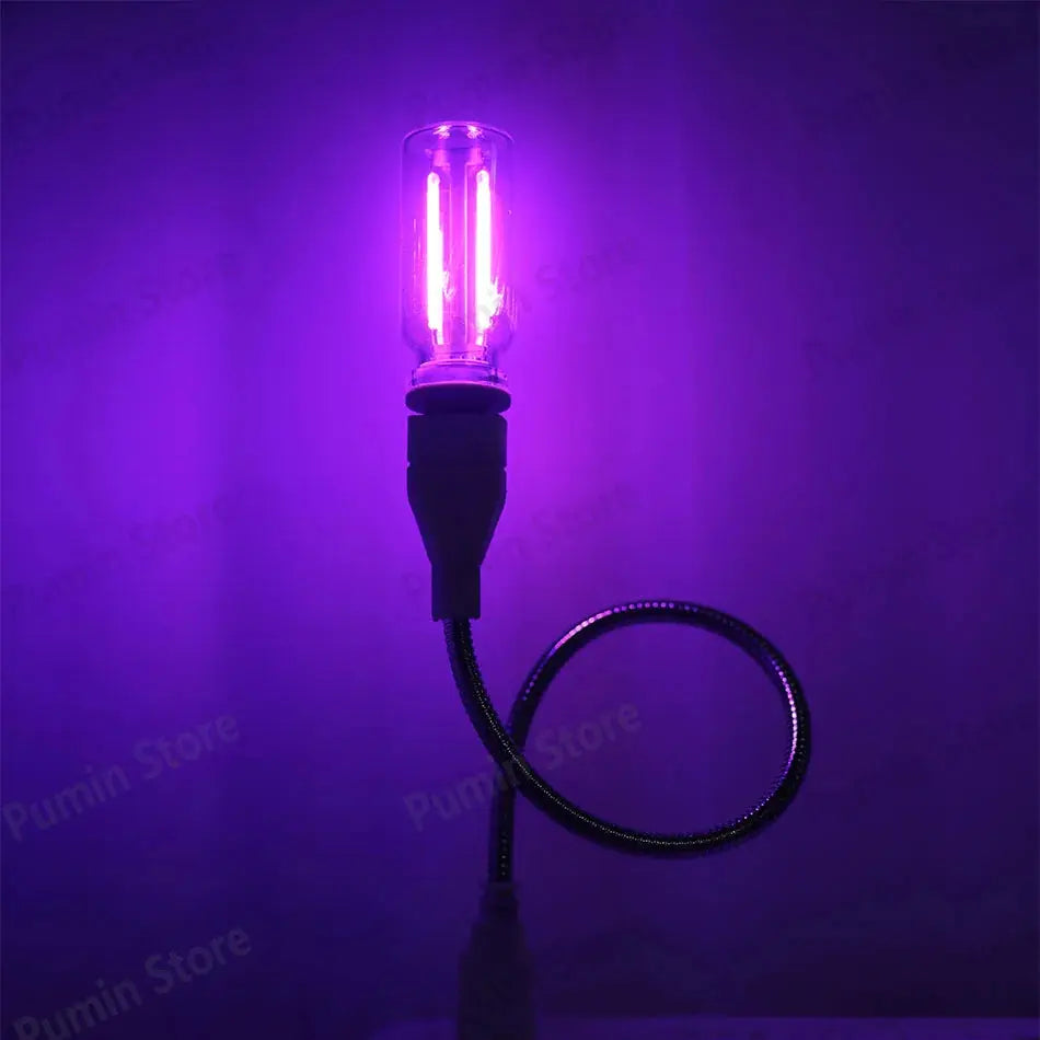LED Night Light A set of Light Bulbs USB Bendable Night Light USB Metal Hose And Night Light Bulb Purple Pink Blue Green Lighting Depot