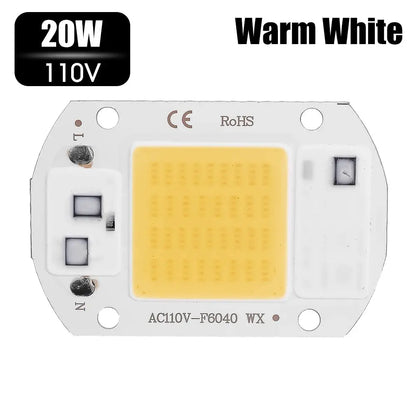 COB Chip LED Lamp 110V 220V 20W 30W 50W Smart IC No Need Driver Lampada LED Bulb Lamp for Flood Light Spotlight DIY Lighting Lighting Depot