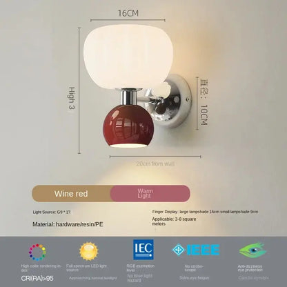 Modern LED Wall Lamps Cream Breeze Pumpkin Sconces G9 Bulb For Bedroom Bedside wall light Study Living Room Dining Room Lighting Lighting Depot