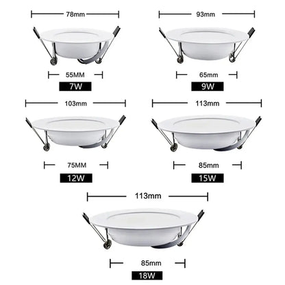 10Pcs/Lot LED Downlight 220V Recessed Round Ceiling Dowm Light Bedroom Indoor Living Room For Home  Decor Lighting LED Spot Lamp Lighting Depot