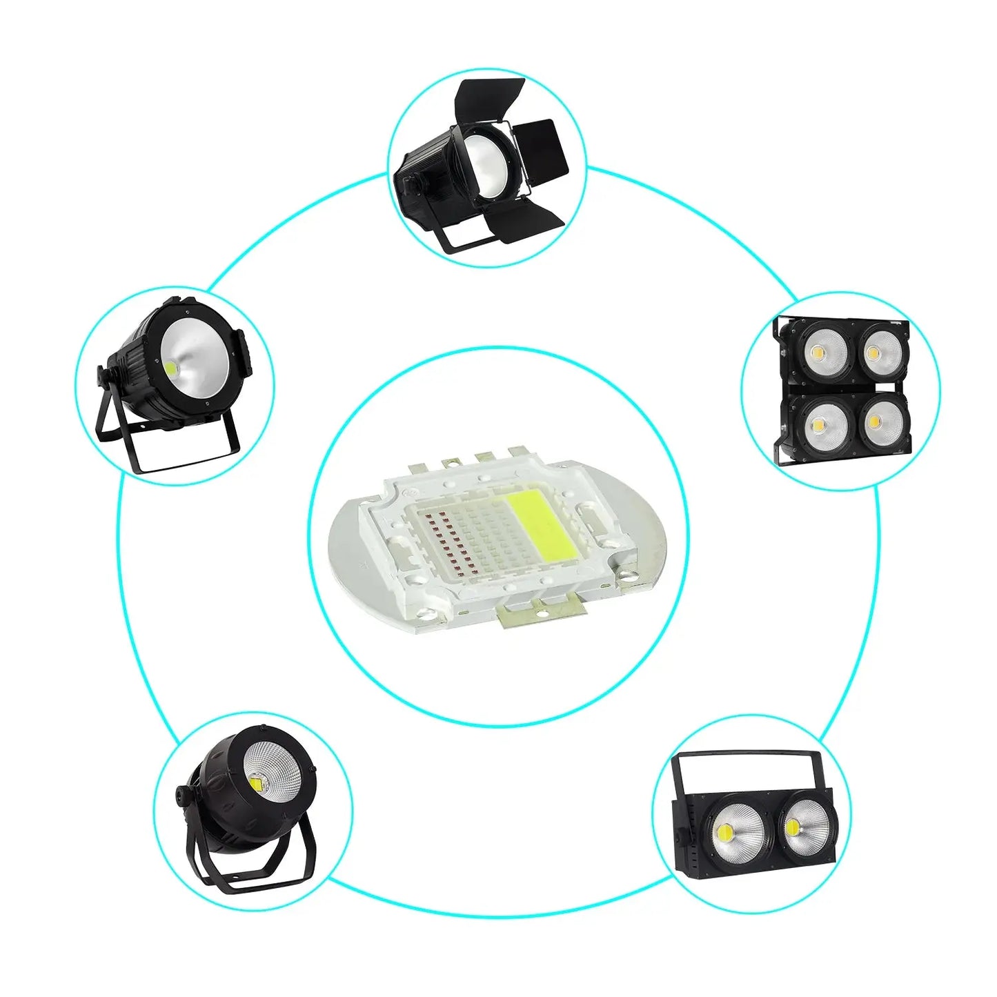 LED High Power 100W 200W RGBW 4 in 1 LED COB Beads Chip For COB Audience Light Floodlight Lamps LED COB Chips Stage Light Lighting Depot