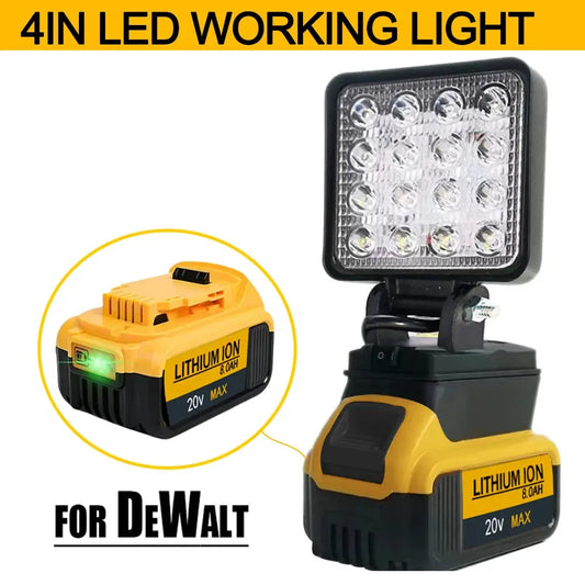 Led Light For Dewalt 18V Battery Portable Spotlight Cordless Outdoor Work Fishing Handheld Emergency ToolLight No Battery No USB Lighting Depot