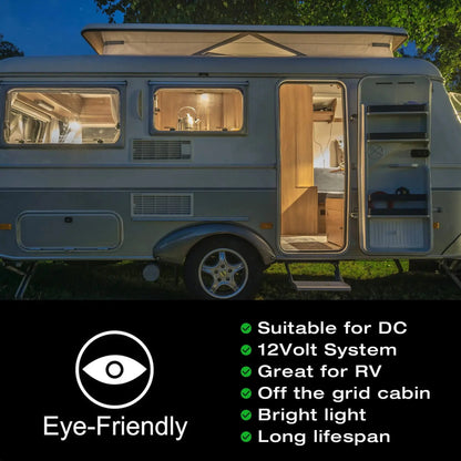 Sphoon Low Volts DC 12V LED Light Bulbs Amber Glass Warm White 2200K E27 B22 Base Vintage Lamp Bulb For Camping Battery System Lighting Depot