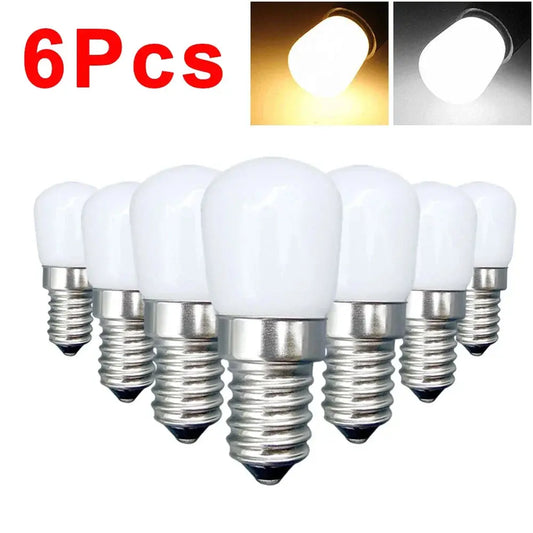 6/1Pcs Mini LED Light Bulbs E14 E12 LED Refrigerator Light Bulb Replacement Halogen Screw Bulb For Refrigerator Display Cabinets Lighting Depot
