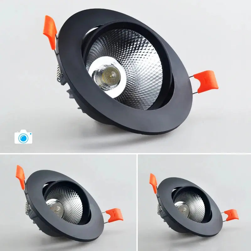 Dimmable LED COB Spotlight Ceiling lamp AC85-265V 5w7w9w12w15w18w Aluminum Recessed Downlight Round Panel Light Indoor Lighting The Lighting Depot