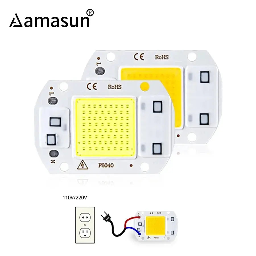 5pcs LED Chip COB lampr 20W 30W 50W AC 110V 220V No Need Driver DIY Flood light Spotlight Cold Warm White Outdoor Lamp Bead Lighting Depot
