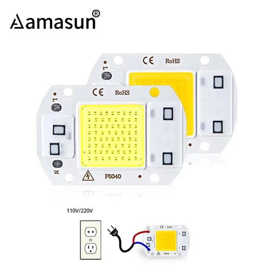 5pcs LED Chip COB lampr 20W 30W 50W AC 110V 220V No Need Driver DIY Flood light Spotlight Cold Warm White Outdoor Lamp Bead Lighting Depot