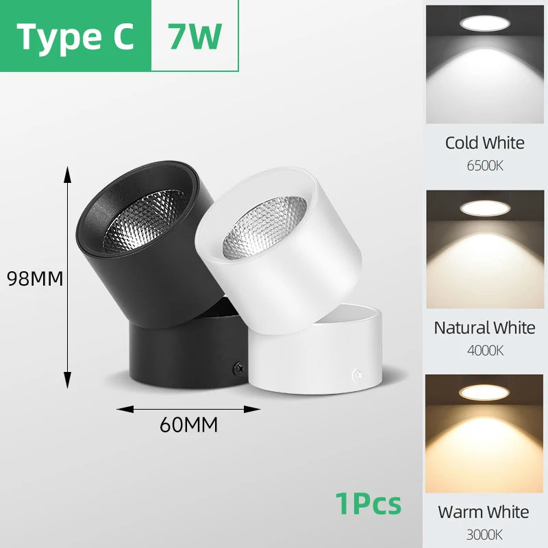 Led Downlight Spotlight Ceiling Lamp 220V 5W 10W15W Surface Mounted Led Down Lamp Ceiling Light for Living Room Lighting Kitchen Lighting Depot