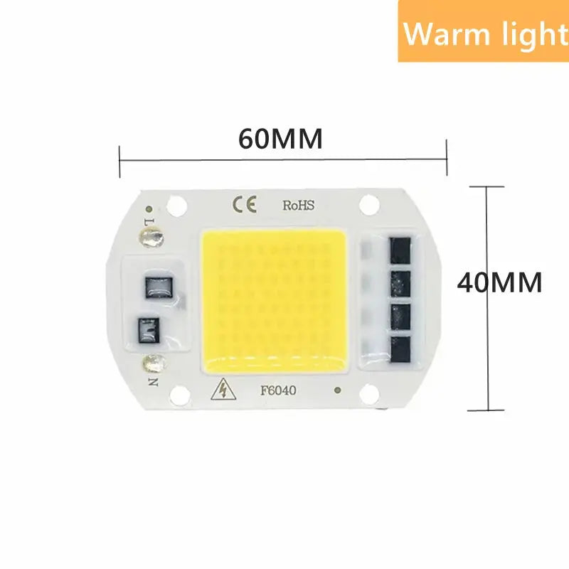 110/220V LED COB Lamp Bead 20W 30W 50W IP65 Smart IC No Need Driver DIY Flood Light Led Bulb Spotlight Outdoor Chip Lamp Warm Lighting Depot