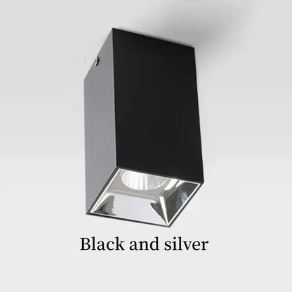 Square Surface Dimmable LED COB Downlight spotlight 7W10W 15W 18W AC110V 220V indoor lighting No opening LED Ceiling Spot lights The Lighting Depot