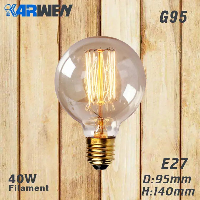 Edison Bulb E27 Incandescent Retro Lamp 40W 220V ST64 A19 T45 T10 G80 G95 Antique Vintage Bulb Edison Lamp filament Light bulb Lighting Depot