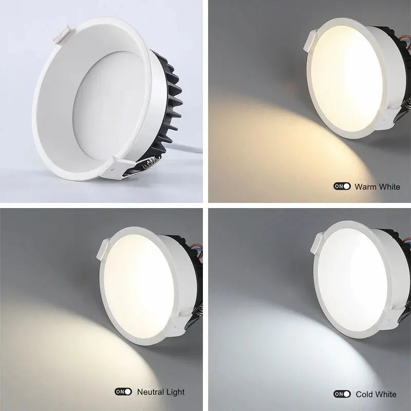 Recessed LED Ceiling Downlight Dimmable COB Ceiling Lamp Spot Light 5W 7W 12W 24W Living Room Bedroom Spot Lighting 110V 220V Lighting Depot