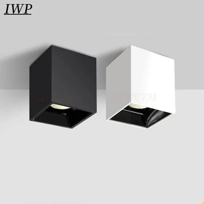 Square Surface Dimmable LED COB Downlight spotlight 7W10W 15W 18W AC110V 220V indoor lighting No opening LED Ceiling Spot lights The Lighting Depot
