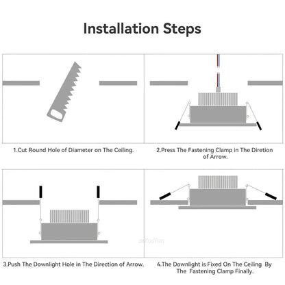 LED Downlight Recessed Ceiling Lamp 7W 9W 12W 20W AC220V Cold White LED Spotlight for Living Room Corridor Bathroom Kitchen Lighting Depot