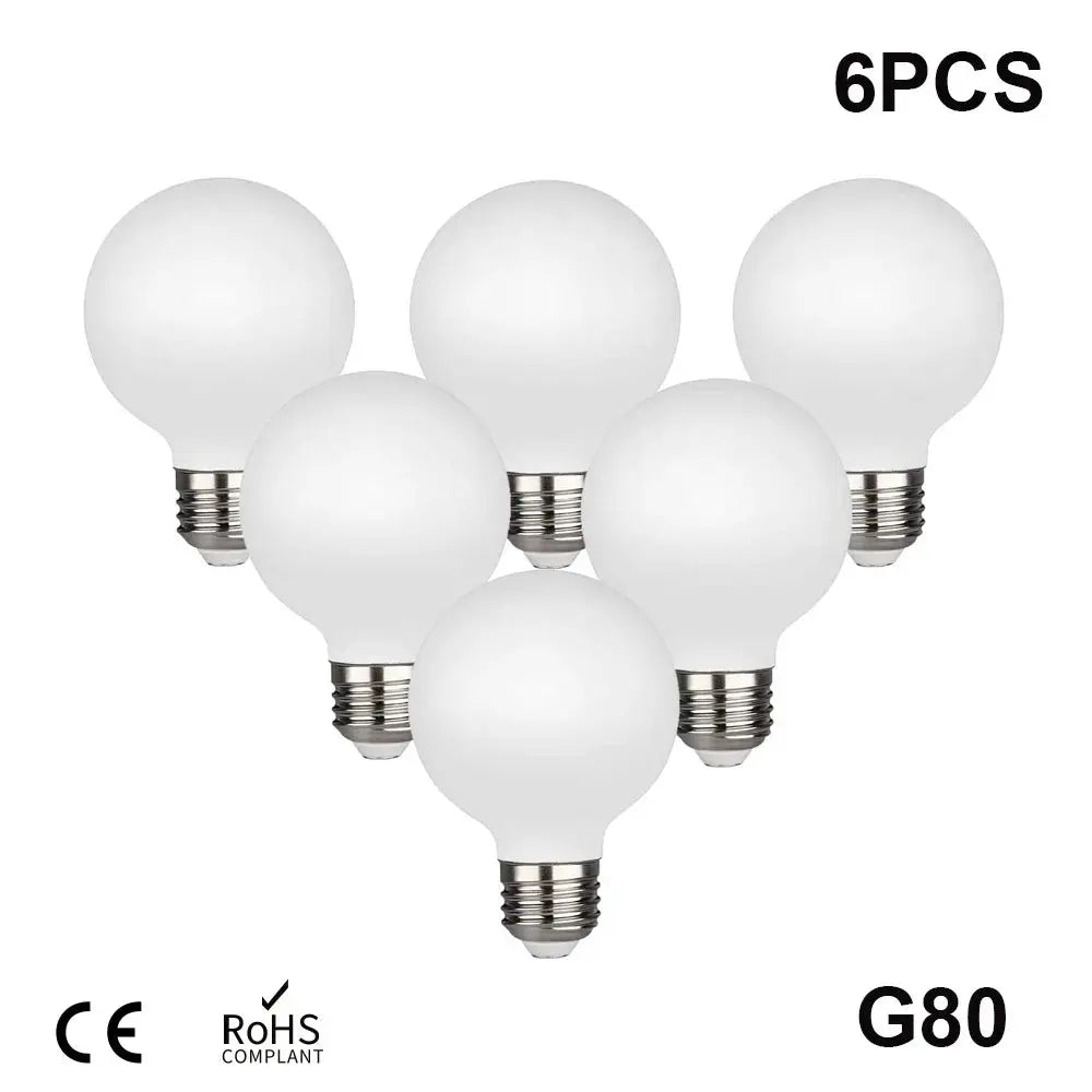 Edison LED Light Bulb E27 5W G80 Frosted Glass Bulb 85V-265V Globe Ball Bulb Warm White 2700K Natural white 4000K Lampada LED La Lighting Depot
