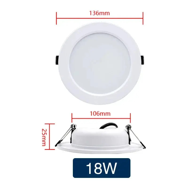 LED Downlight 5W 9W DC12V 24V Panel Down Lights Spotlight 12W 15W 18W AC220V 110V Recessed Ceiling Lamps For Home Illumination Lighting Depot