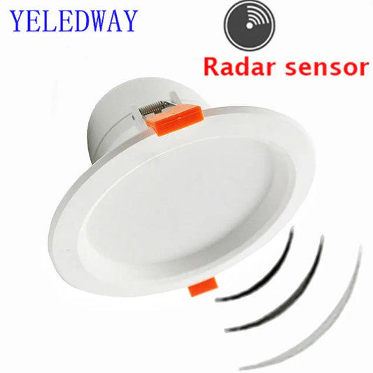 LED Recessed Downlight Intelligent Radar Sensor LED Ceiling Lamp 5W 7W 9W Downlights Light 220V Smart Spot Cold white Lighting Lighting Depot