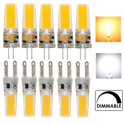 5Pcs Dimmable G4 G9 COB LED Light Bulbs 12V 220V Volt 3W 6W Lamp Replace 40W Incandescent Halogen Chandelier Lighting Decorative Lighting Depot