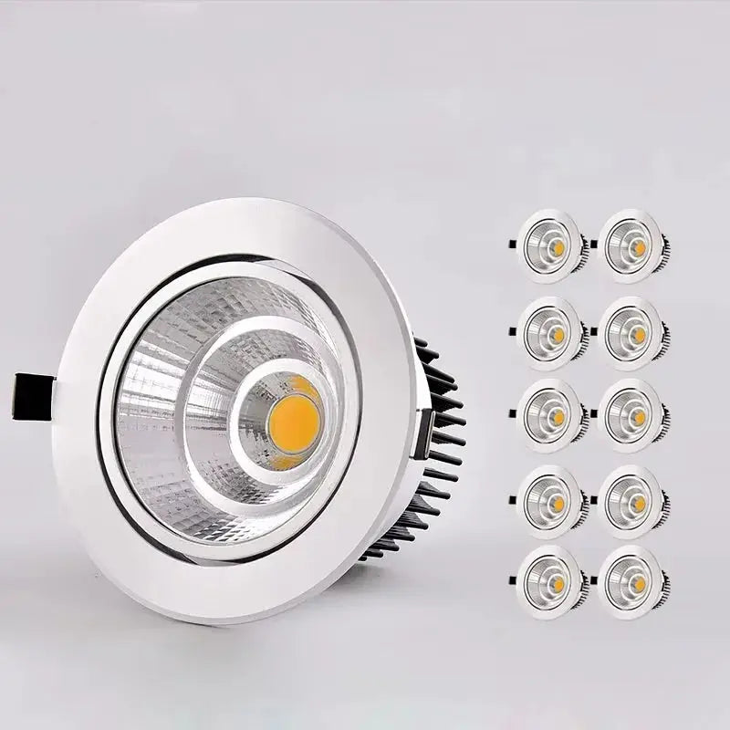 10pcs Dimmable LED COB Downlight 5W 7W 9W 12W 15W 20W Recessed Ceiling Lamp AC110V 220V Downlight Spot Light Home Decor The Lighting Depot