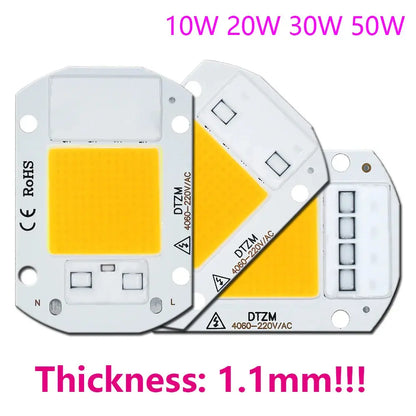 LEDCOB 5W Chip 50w led bulb High Power led 220v 10W 20W 30W light bulbs Lamp 220V LED matrix For Outdoor Indoor FloodLight White Lighting Depot