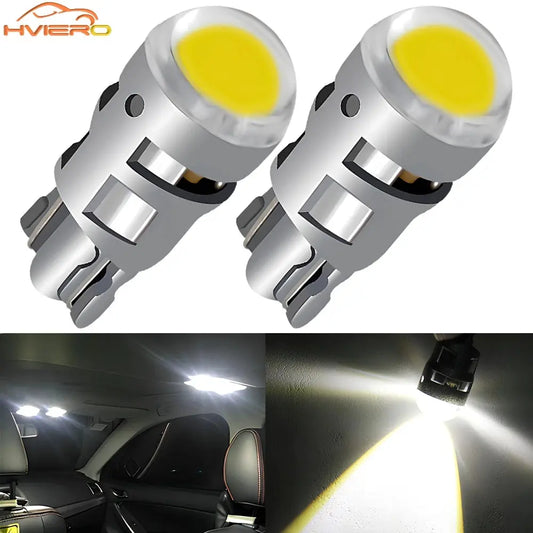 2Pcs T10 COB Led DC 12V Signal Lamp Car Bulb W5W 194 168 Reading Interior Lamps Clearance Backup Reverse Fog Lights ultra bright Lighting Depot